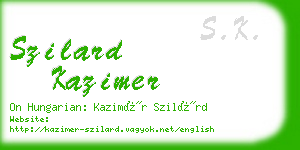 szilard kazimer business card